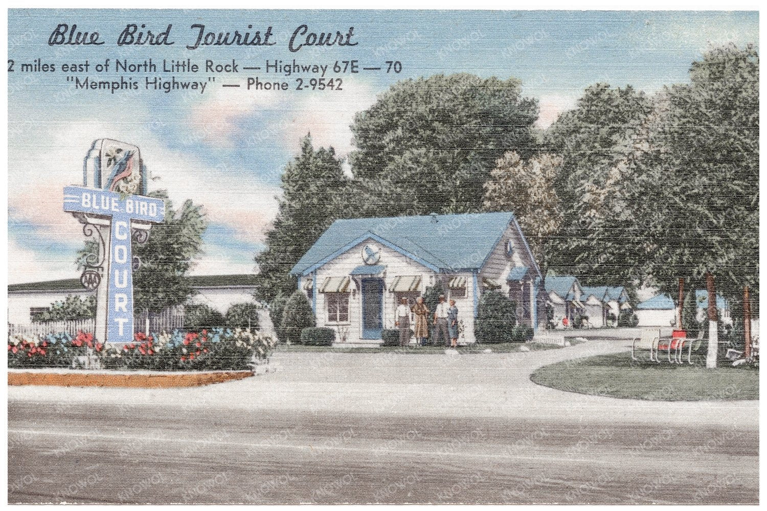 Blue Bird Tourist Court Postcard 1930 - 1945 - Available at KNOWOL