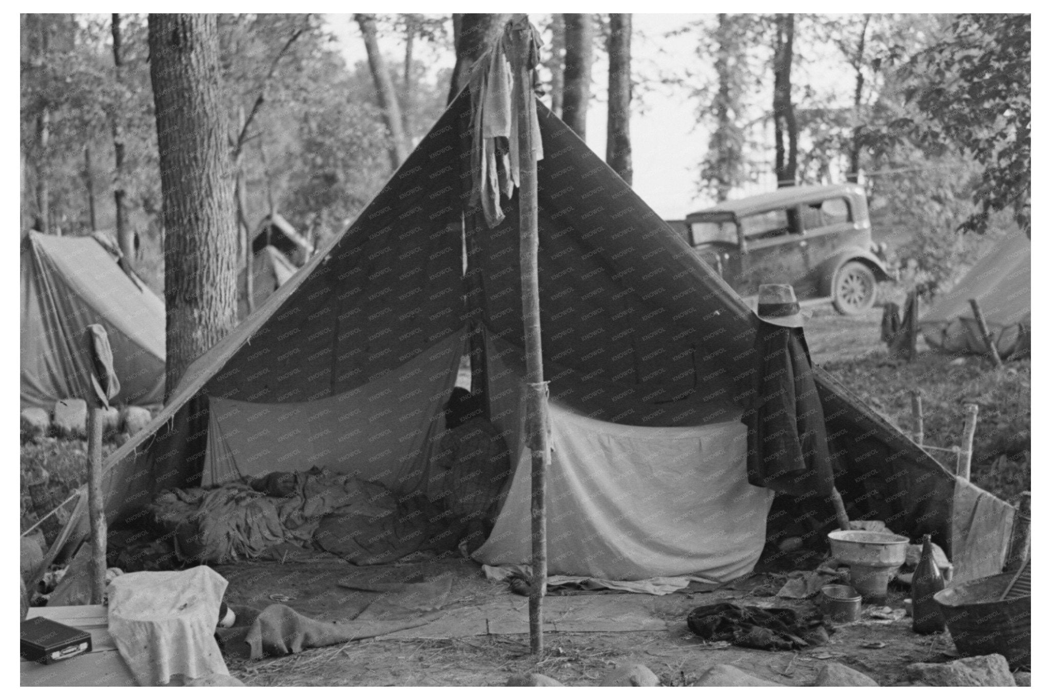 Blueberry Pickers Camp Little Fork Minnesota August 1937 - Available at KNOWOL