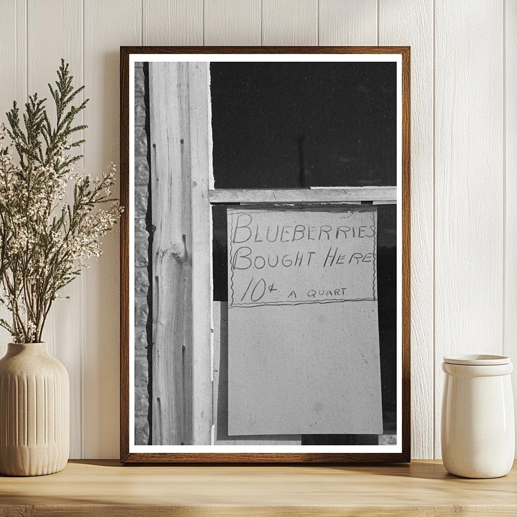 Blueberry Picking Community Sign Little Fork Minnesota 1937 - Available at KNOWOL