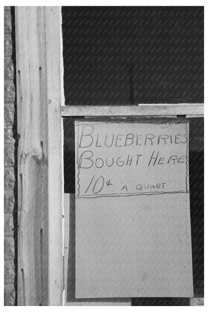 Blueberry Picking Community Sign Little Fork Minnesota 1937 - Available at KNOWOL