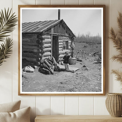 Bodray Child in Front of Family Home Tipler Wisconsin 1937 - Available at KNOWOL