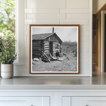 Bodray Child in Front of Family Home Tipler Wisconsin 1937 - Available at KNOWOL