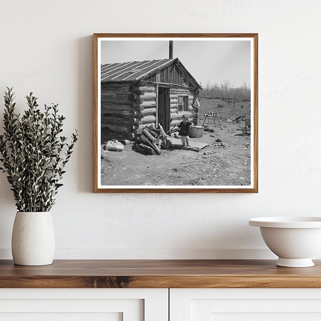 Bodray Child in Front of Family Home Tipler Wisconsin 1937 - Available at KNOWOL