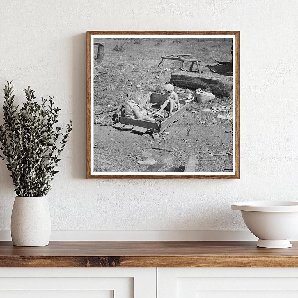 Bodray Children Playing in Sandpile Tipler Wisconsin 1937 - Available at KNOWOL