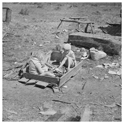 Bodray Children Playing in Sandpile Tipler Wisconsin 1937 - Available at KNOWOL