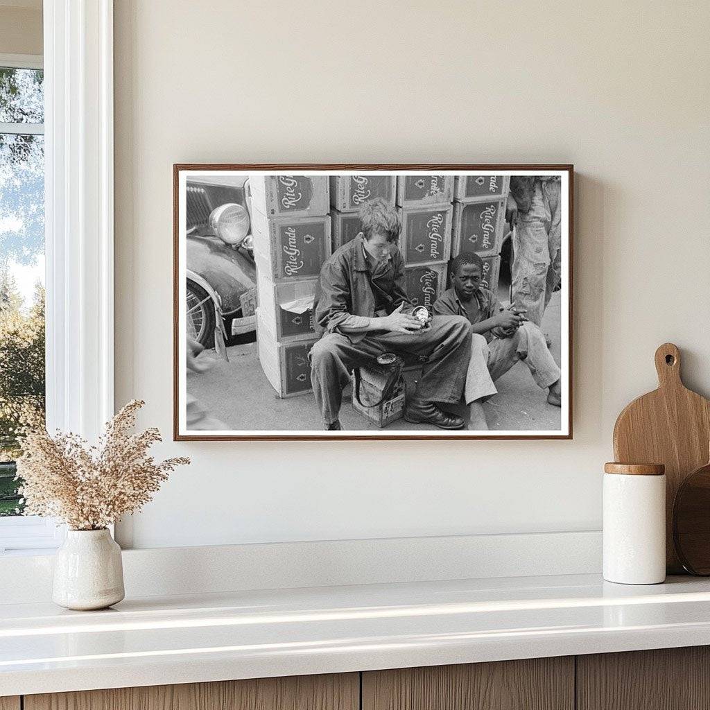 Bootblacks in Market Square Waco Texas November 1939 - Available at KNOWOL