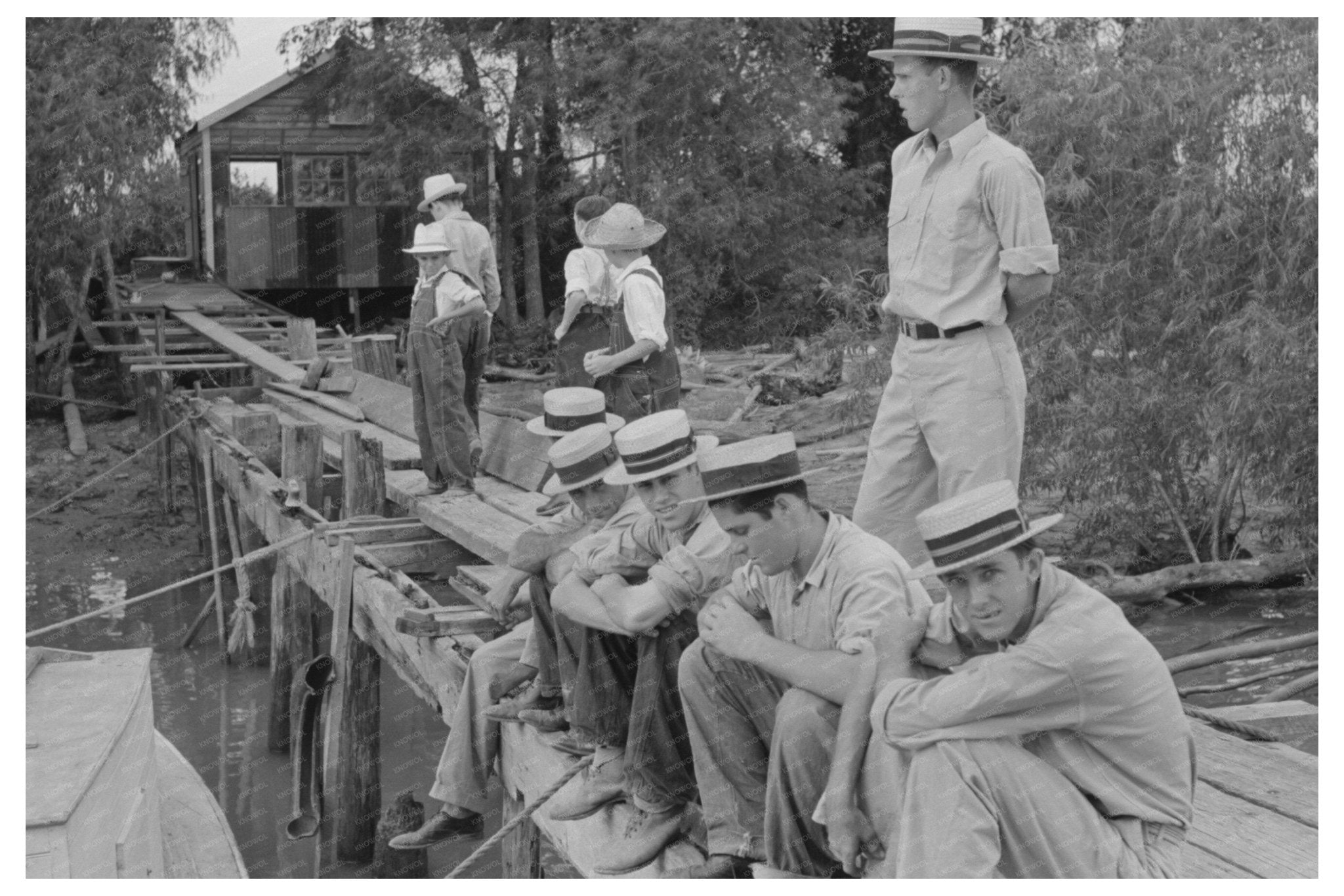 Boothville Louisiana Residents on Dock September 1938 - Available at KNOWOL