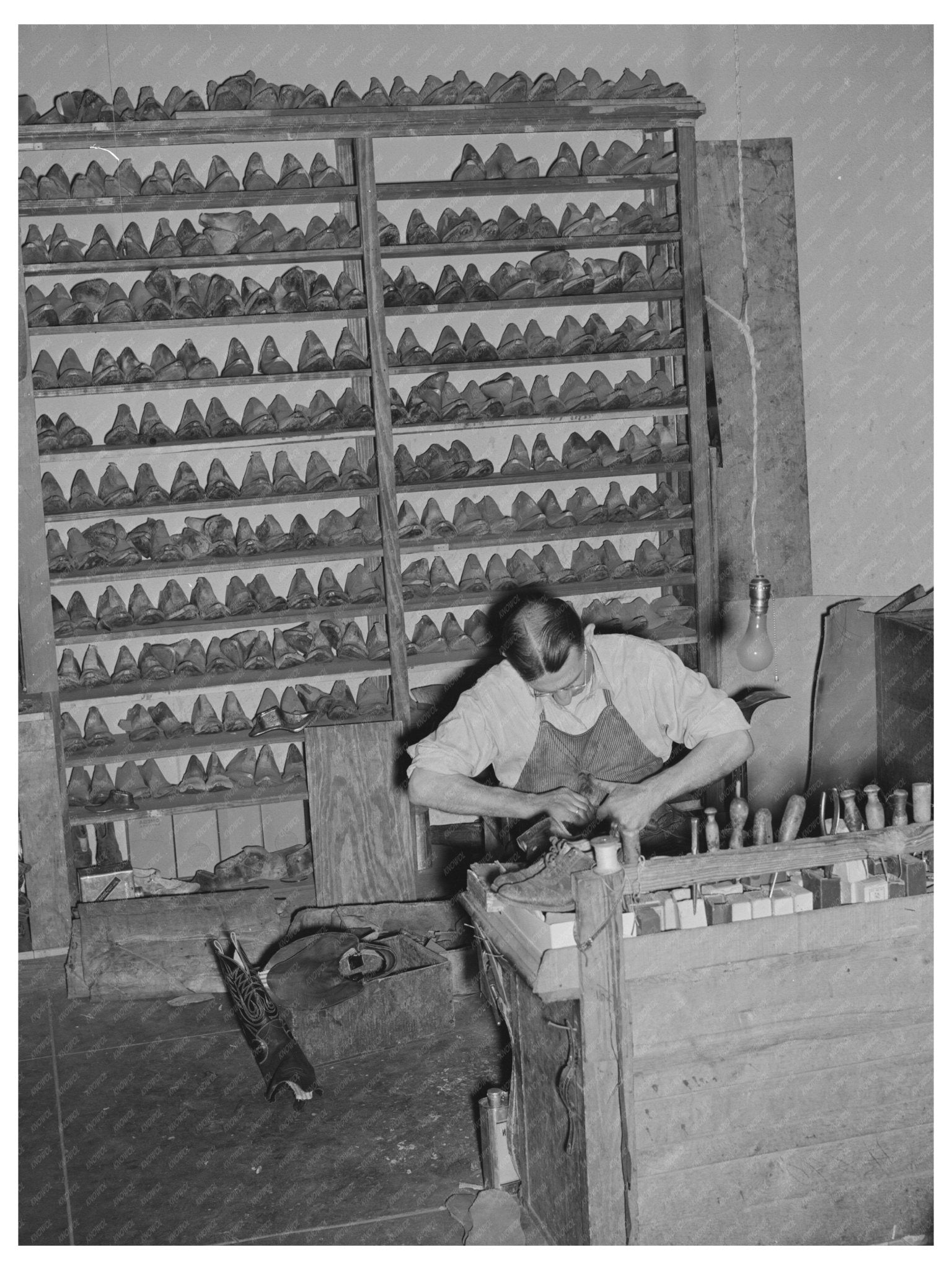 Bootmaker in Alpine Texas May 1939 Cowboy Boot Craftsmanship - Available at KNOWOL