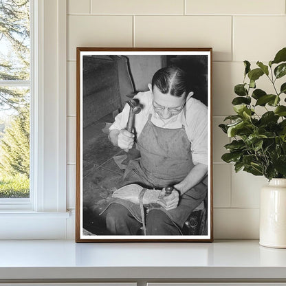 Bootmaker in Alpine Texas May 1939 Craftsmanship Scene - Available at KNOWOL