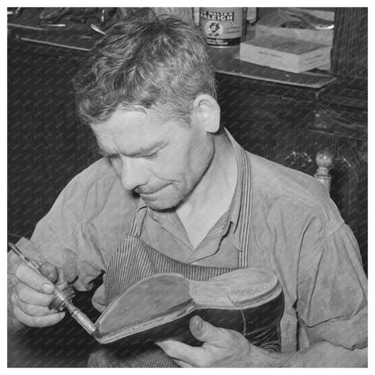 Bootmaker in Cowboy Boot Shop Alpine Texas 1939 - Available at KNOWOL