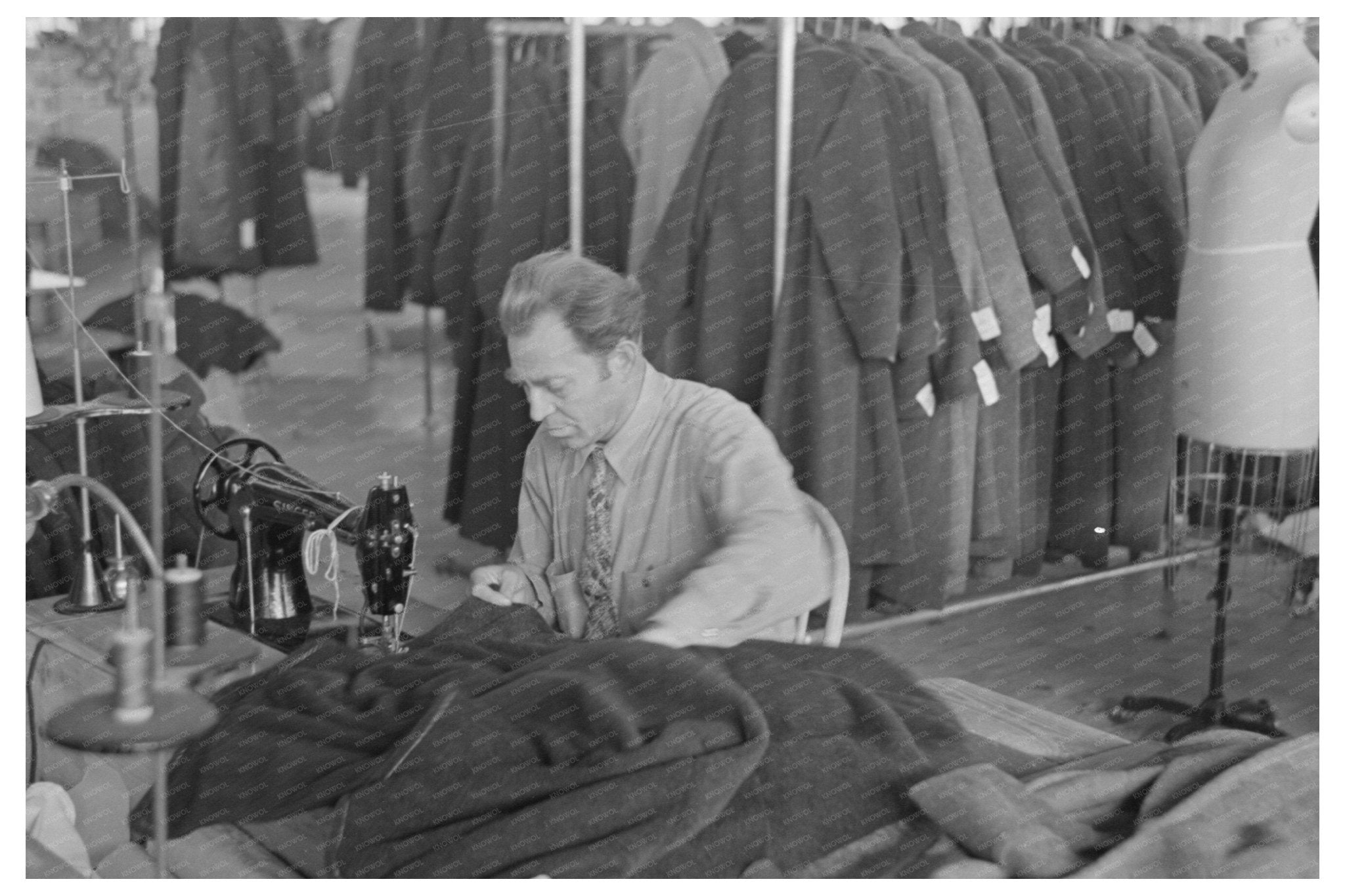 Boris Drasin at Hightstown Garment Factory 1936 - Available at KNOWOL