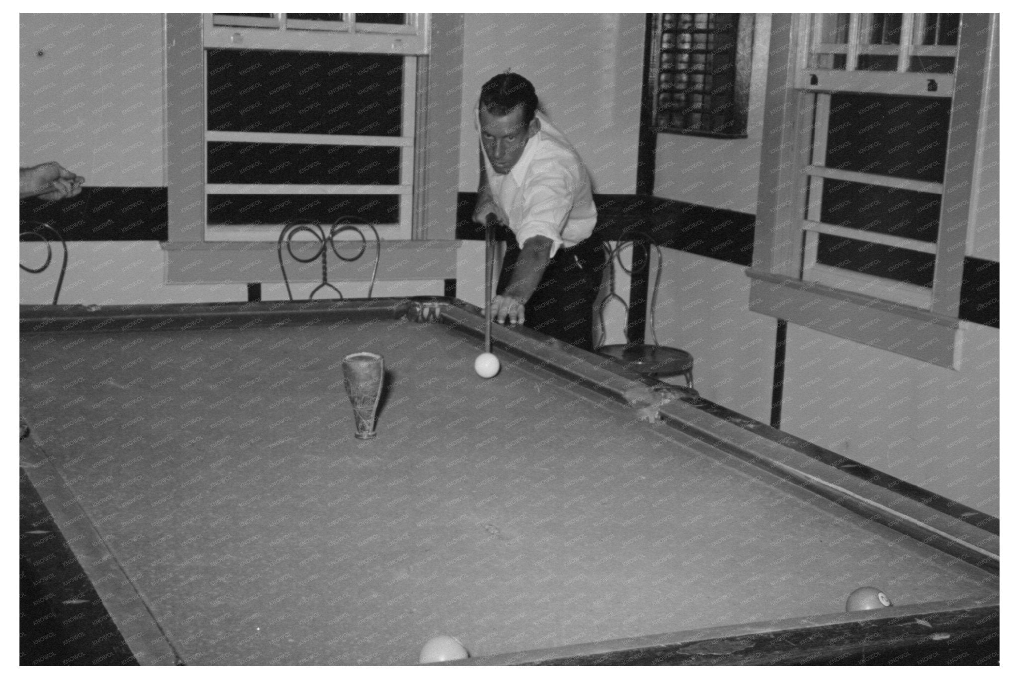 Bottle Pool Game in Pilottown Louisiana 1938 - Available at KNOWOL