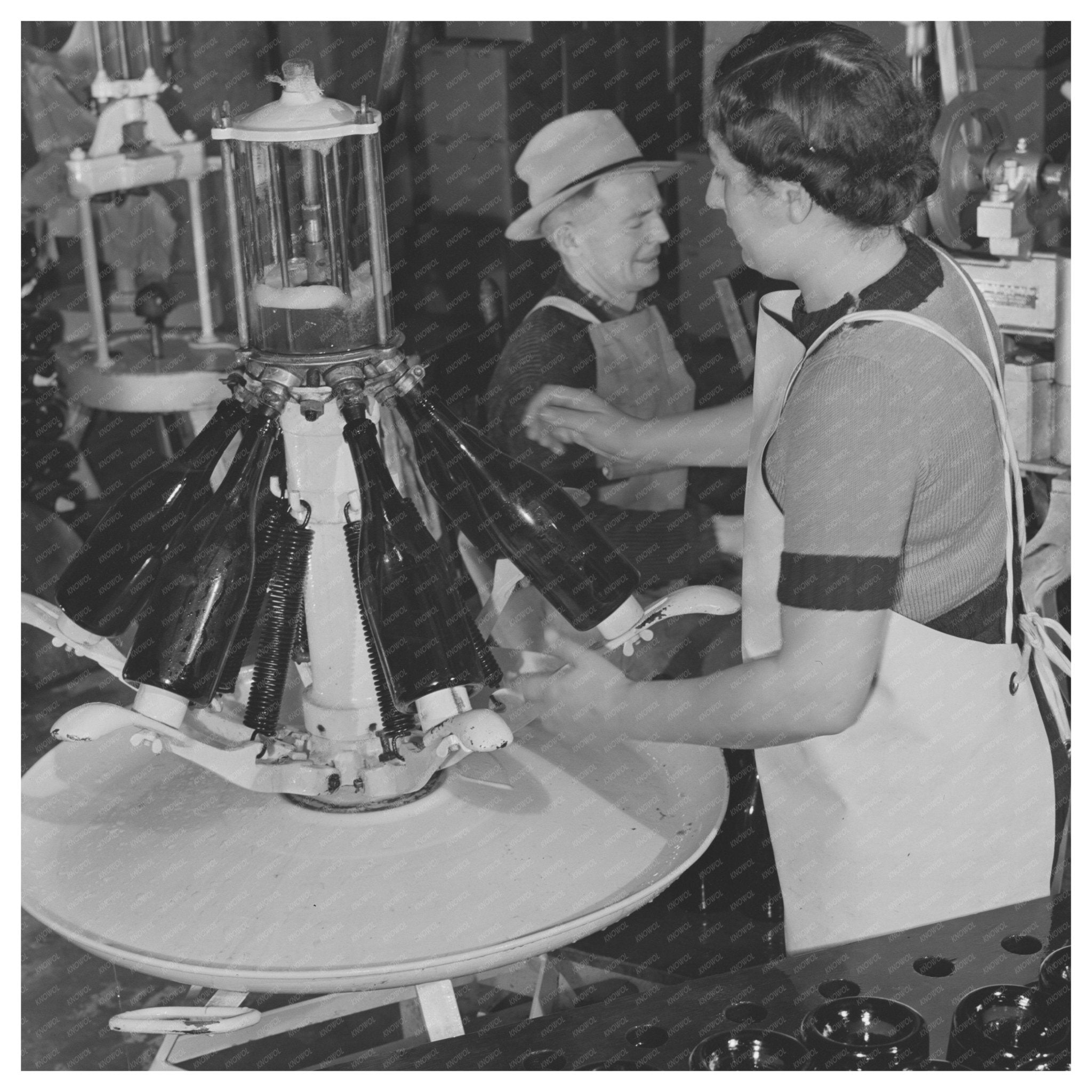 Bottling Champagne at Sonoma County Winery January 1942 - Available at KNOWOL