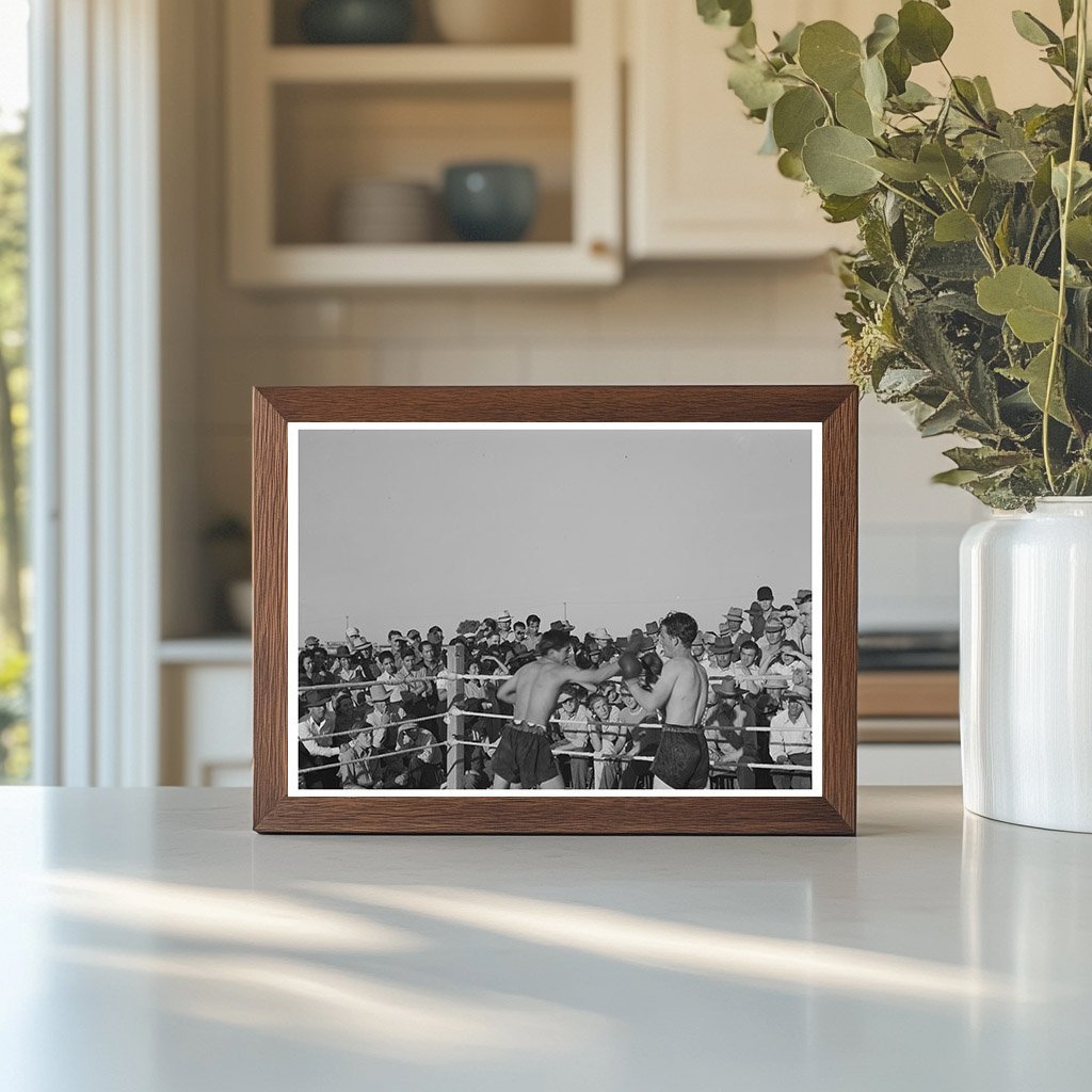 Boxing Match at Farm Workers Community Yuma Arizona 1942 - Available at KNOWOL