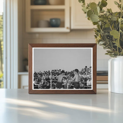 Boxing Match at Farm Workers Community Yuma Arizona 1942 - Available at KNOWOL