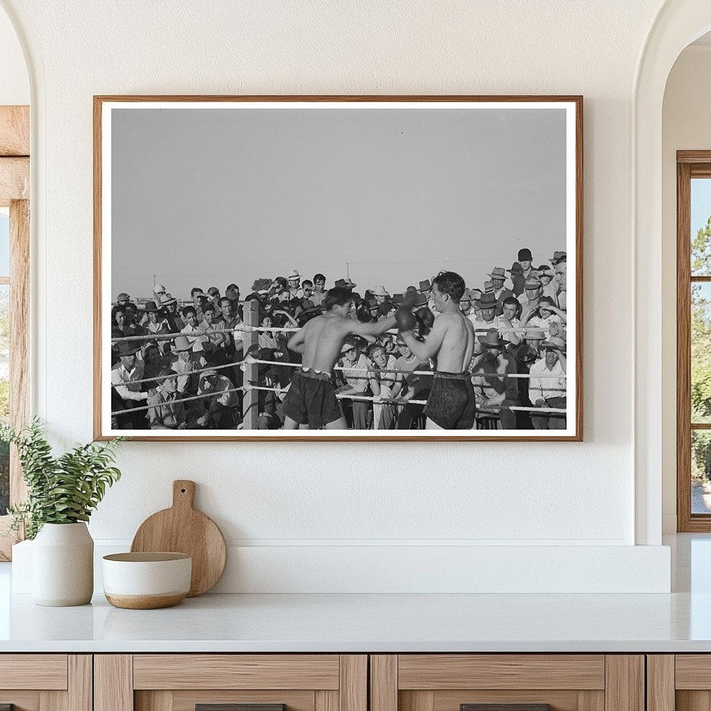 Boxing Match at Farm Workers Community Yuma Arizona 1942 - Available at KNOWOL