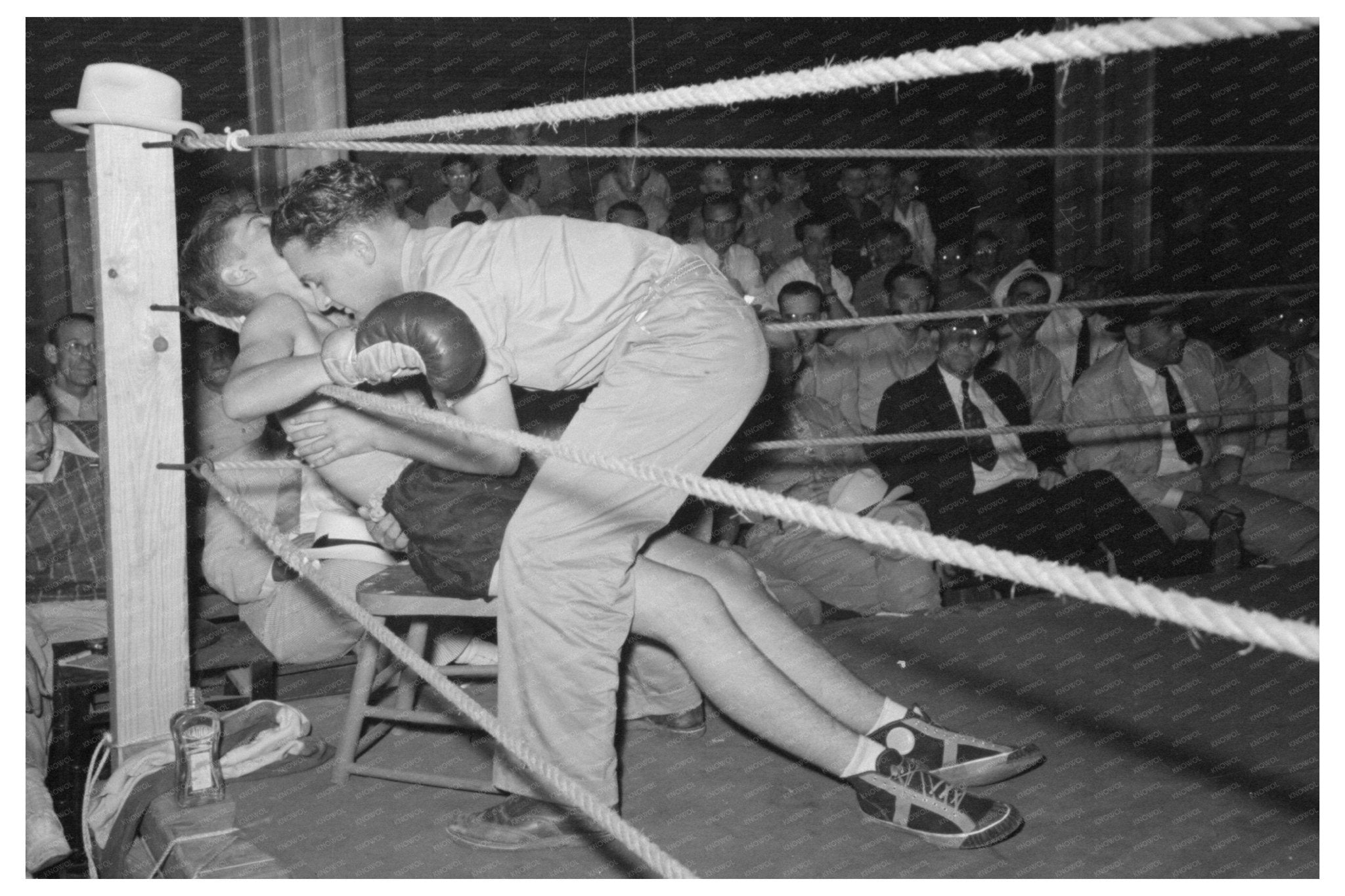 Boxing Scene in Rayne Louisiana September 1938 - Available at KNOWOL