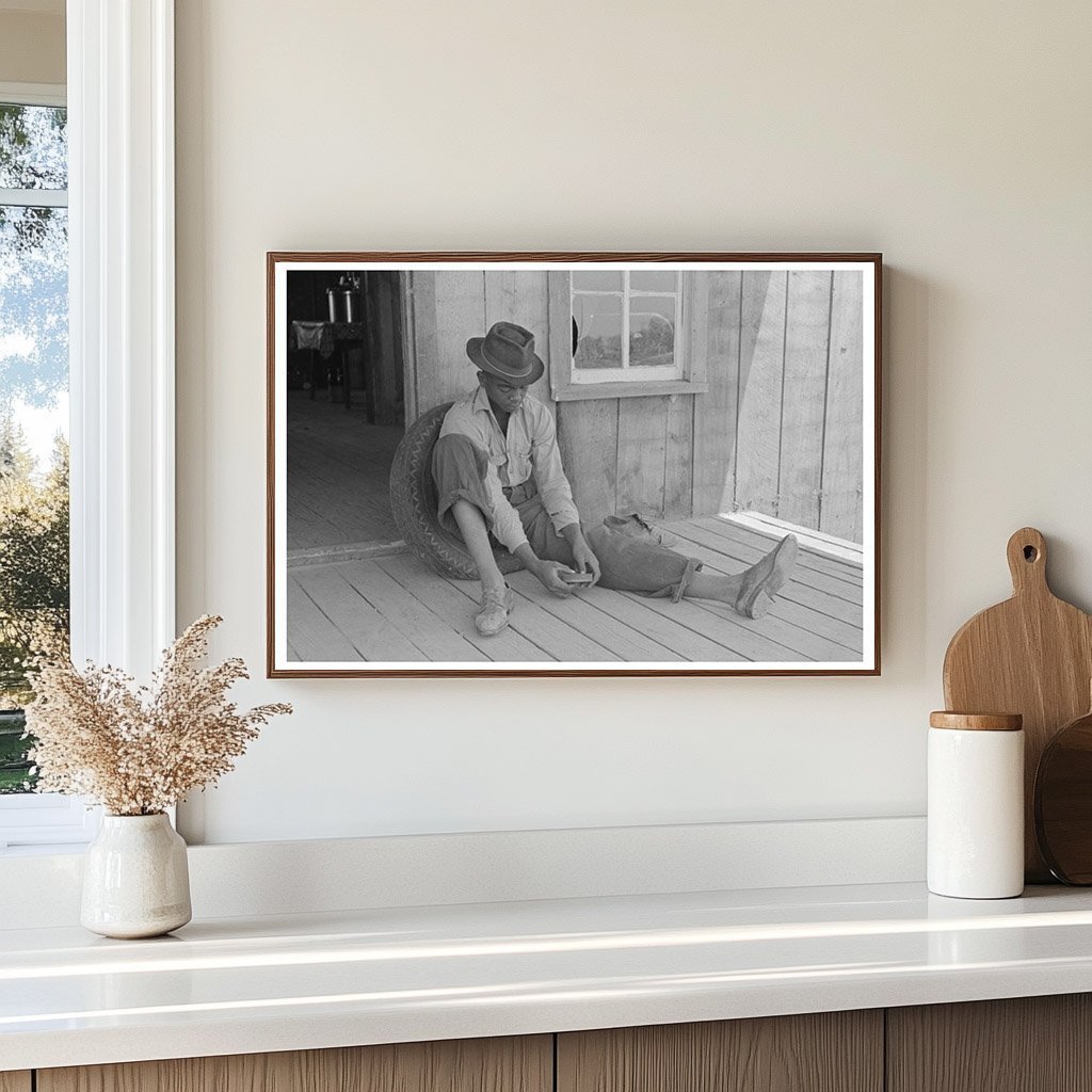 Boy on Porch of Shack Home in Southeast Missouri 1938 - Available at KNOWOL