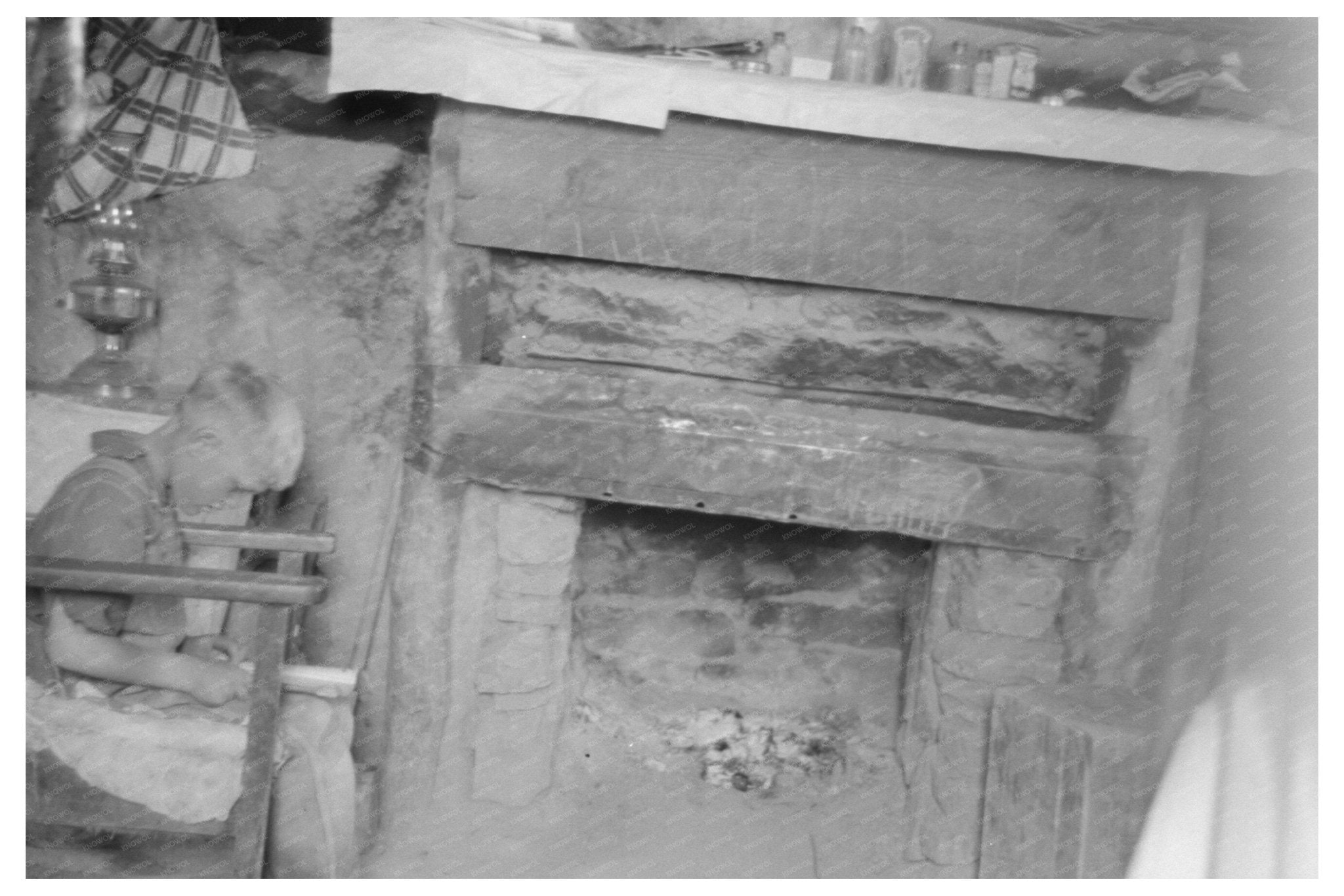 Boy Reading by Fireplace in Pie Town New Mexico 1940 - Available at KNOWOL