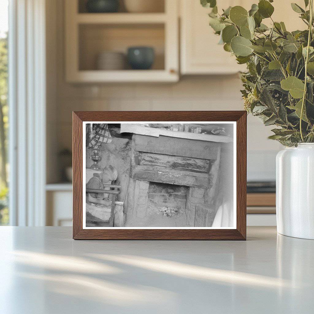 Boy Reading by Fireplace in Pie Town New Mexico 1940 - Available at KNOWOL