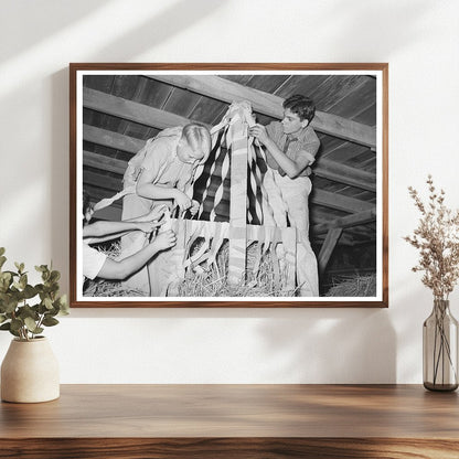 Boy Scouts Float Preparation National Rice Festival 1938 - Available at KNOWOL