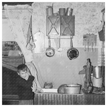 Boy Washing Face in Drought - Stricken North Dakota 1937 - Available at KNOWOL