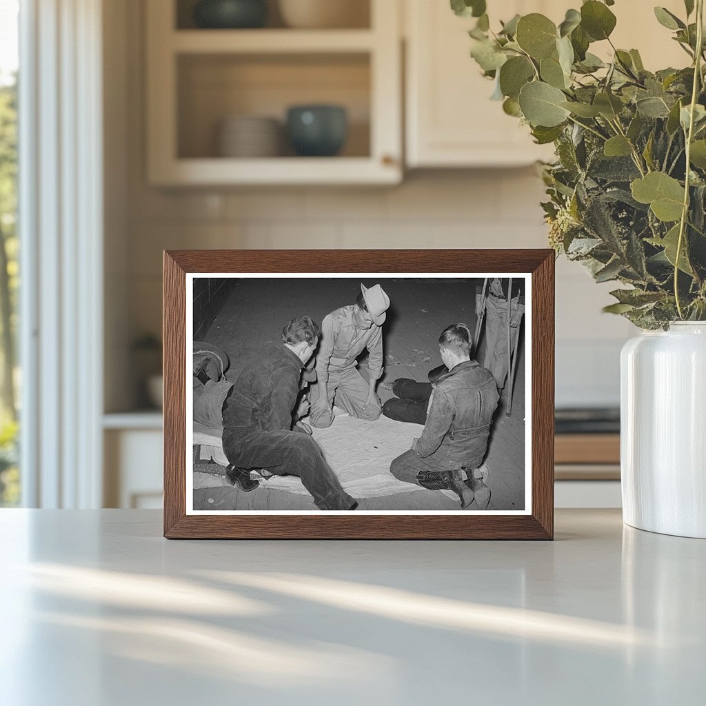 Boys Playing Craps at San Angelo Fat Stock Show 1940 - Available at KNOWOL