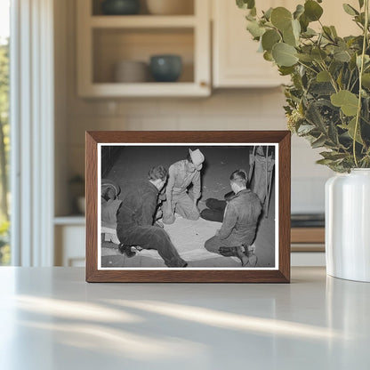 Boys Playing Craps at San Angelo Fat Stock Show 1940 - Available at KNOWOL