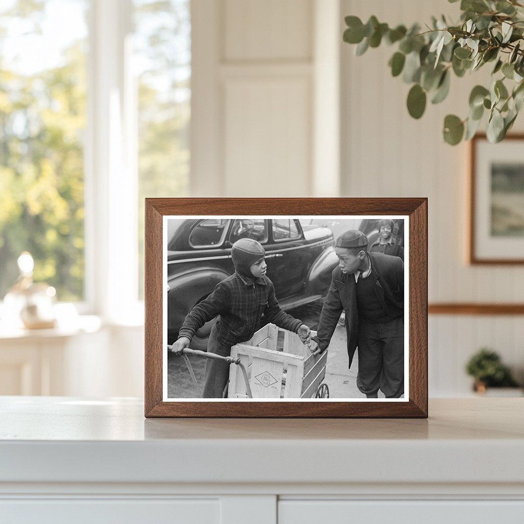 Boys Seeking Grocery Jobs Outside A&P Market Chicago 1941 - Available at KNOWOL