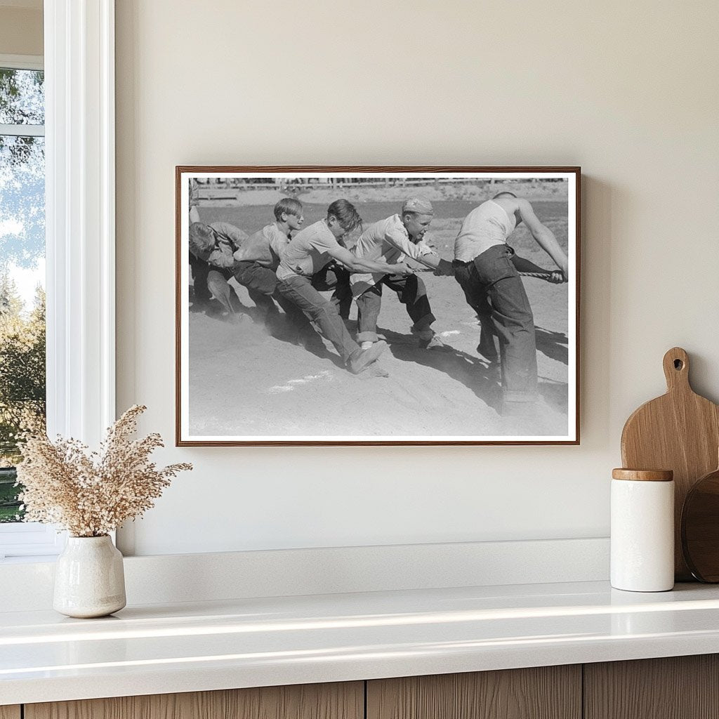 Boys Tug of War Fourth of July Celebration Vale Oregon 1941 - Available at KNOWOL