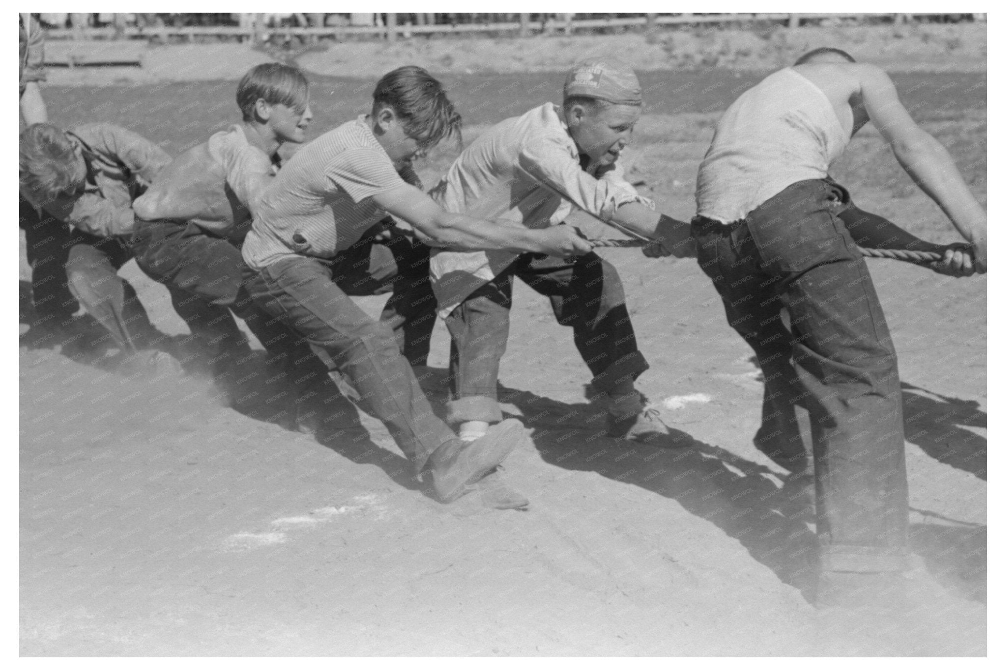 Boys Tug of War Fourth of July Celebration Vale Oregon 1941 - Available at KNOWOL