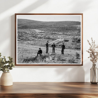 Boys Waiting for School Bus in Dead Ox Flat Oregon 1939 - Available at KNOWOL