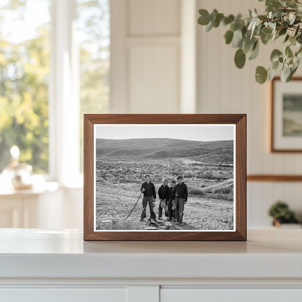 Boys Waiting for School Bus in Oregon 1939 - Available at KNOWOL