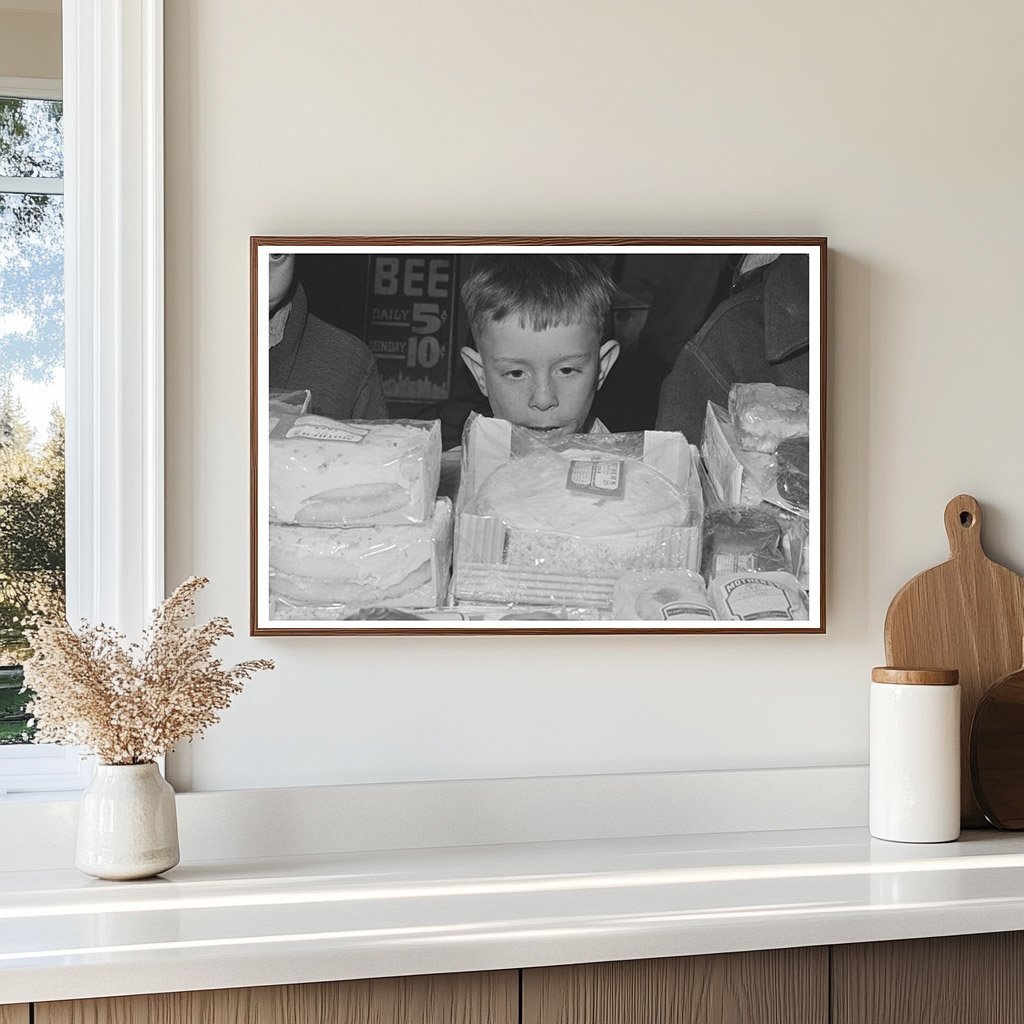 Boys Watching Cakes in FSA Store Woodville California 1942 - Available at KNOWOL