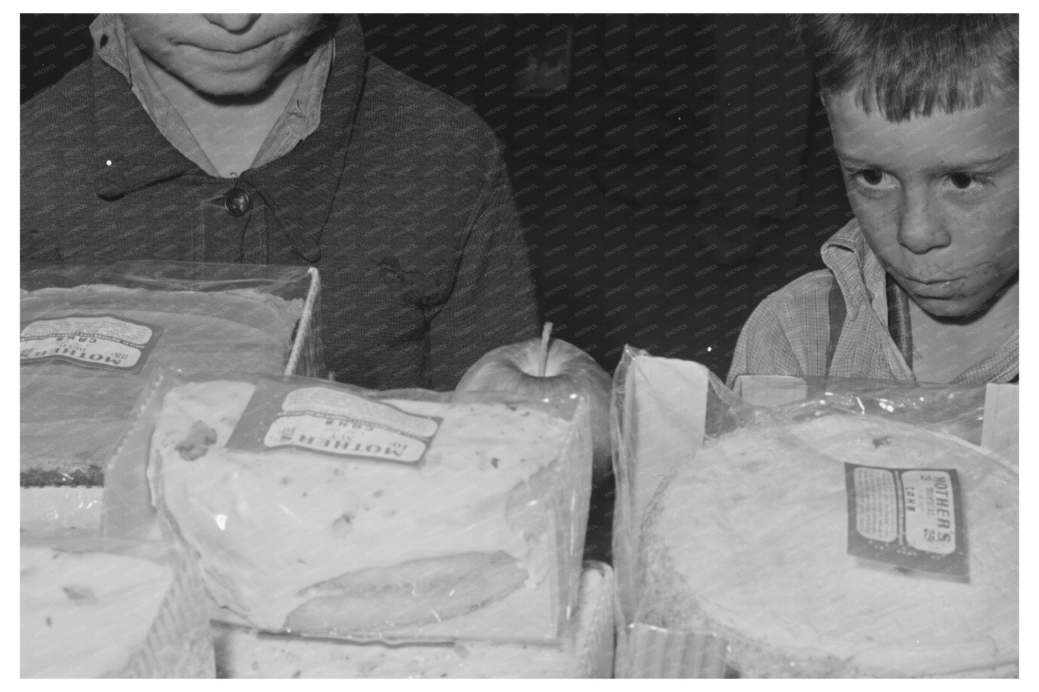 Boys Watching Cakes in Woodville California 1942 - Available at KNOWOL