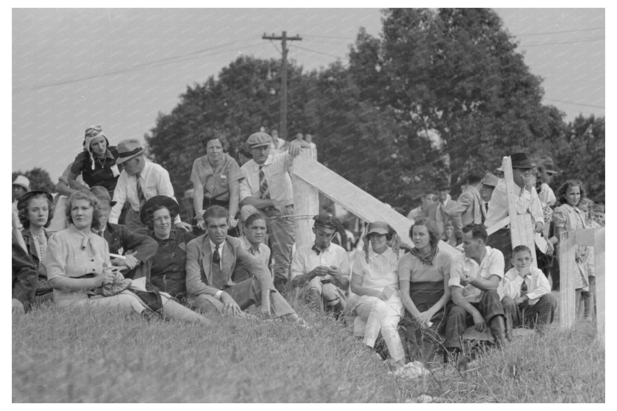 Boys Watching Parade in Donaldsonville Louisiana 1938 - Available at KNOWOL