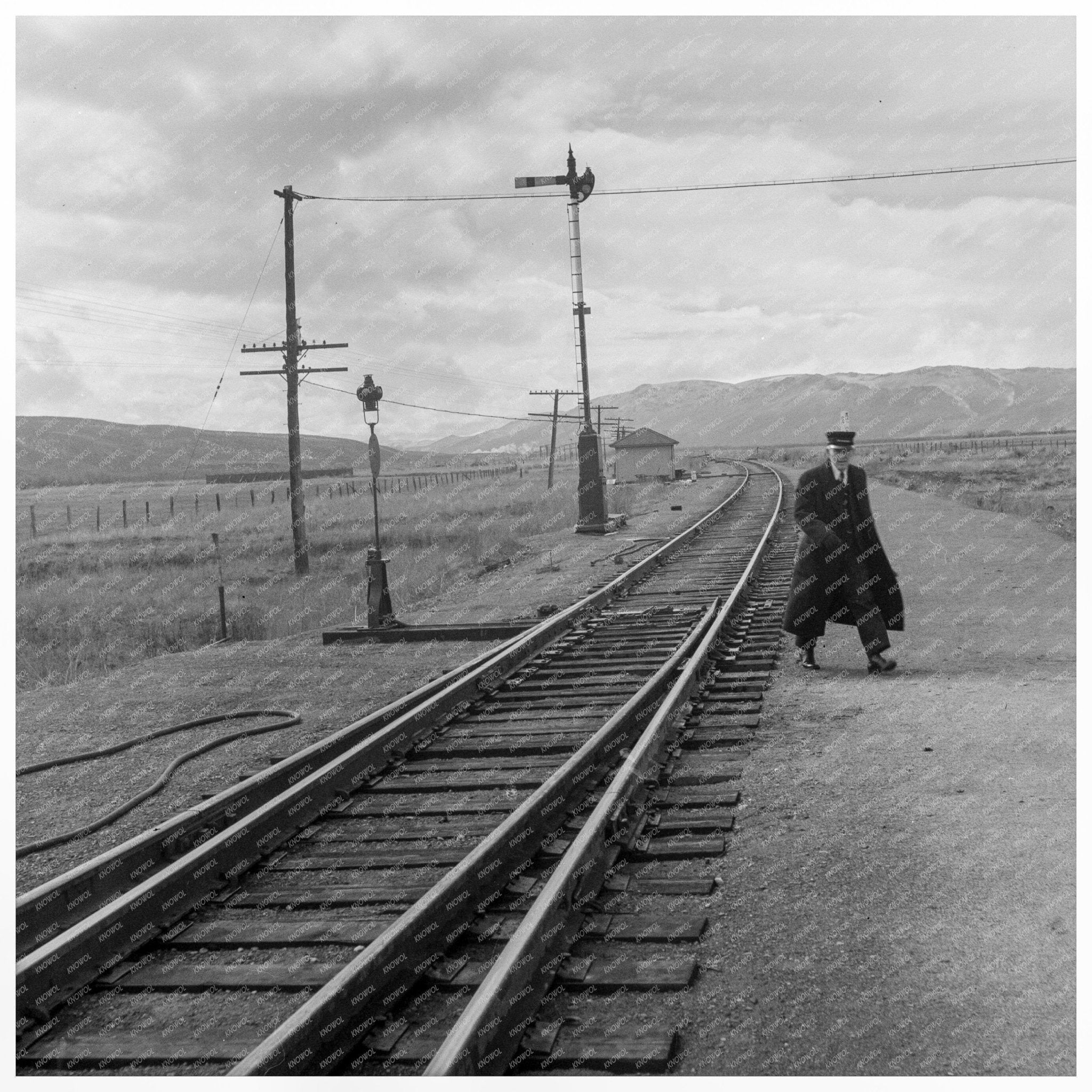 Brakeman on Challenger Train Nevada June 1939 - Available at KNOWOL