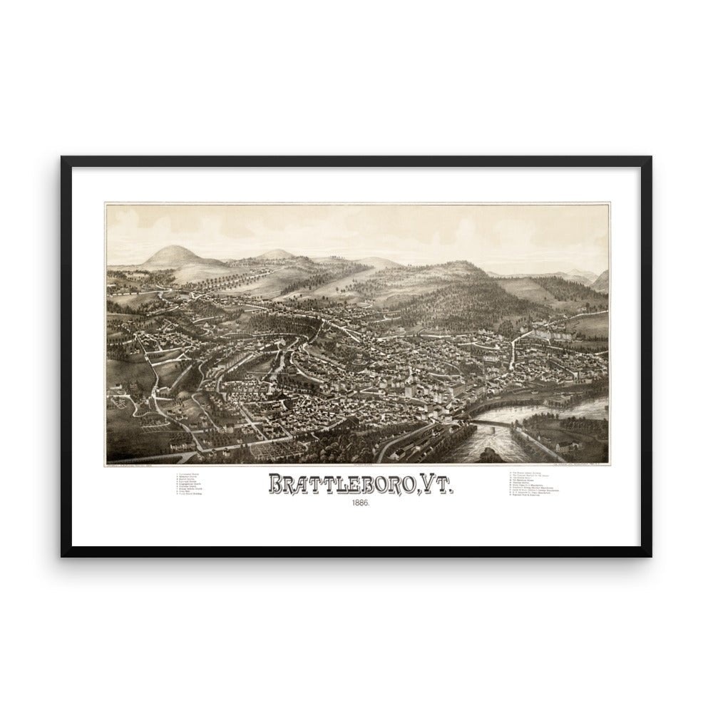 Brattleboro, Vermont, 1886 Framed - Available at KNOWOL