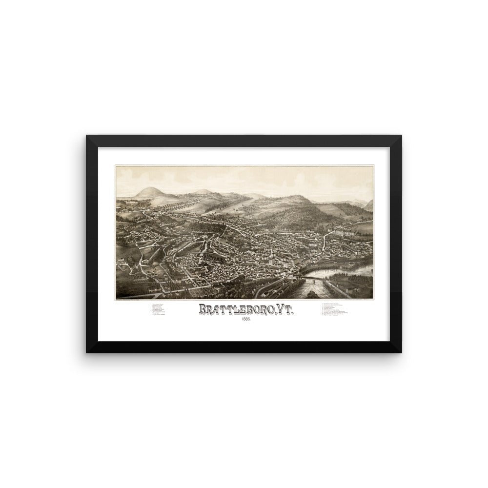 Brattleboro, Vermont, 1886 Framed - Available at KNOWOL