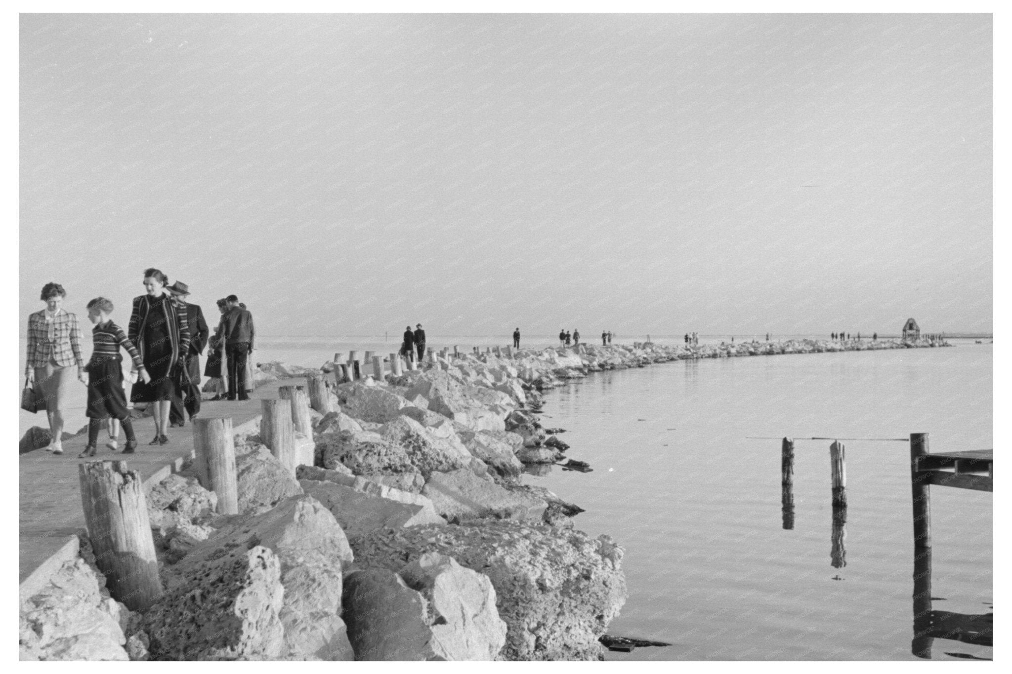 Breakwater in Corpus Christi Texas February 1939 - Available at KNOWOL