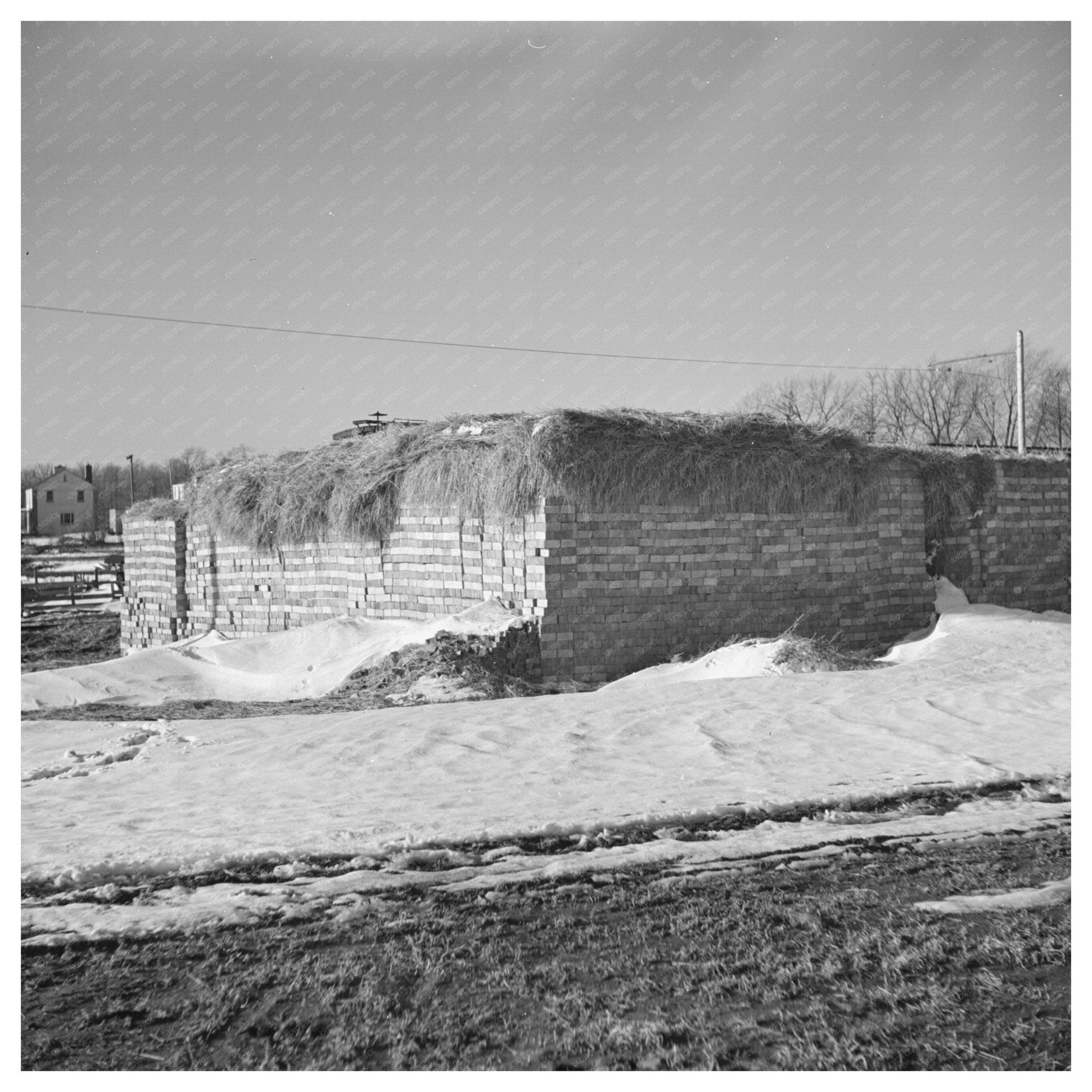 Bricks Covered with Straw Greendale Project March 1937 - Available at KNOWOL