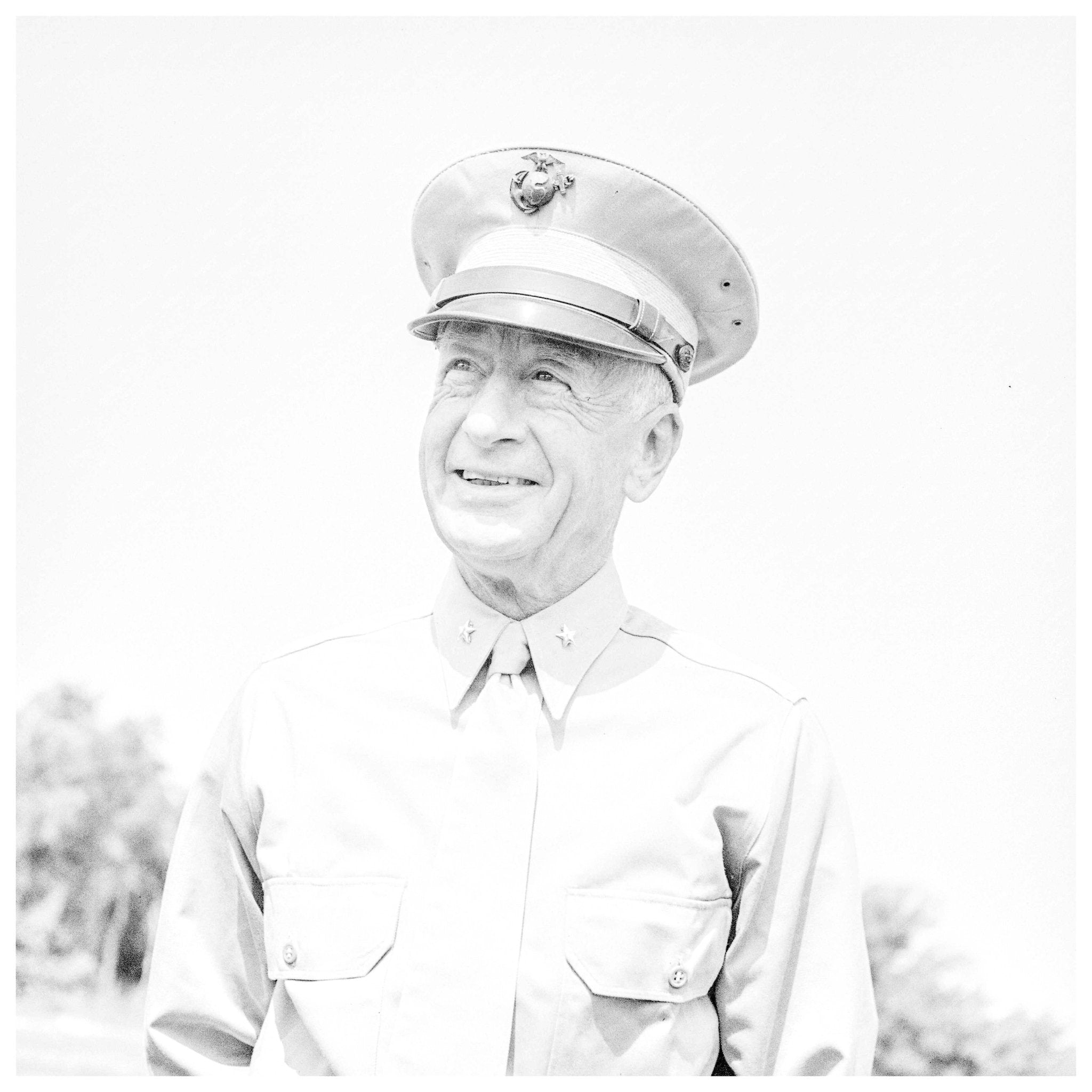 Brigadier General Emile Moses Inspects Glider Training Camp Parris Island May 1942 - Available at KNOWOL