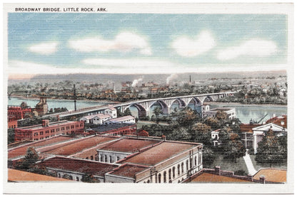 Broadway Bridge Little Rock Arkansas Postcard 1930 - 1945 - Available at KNOWOL