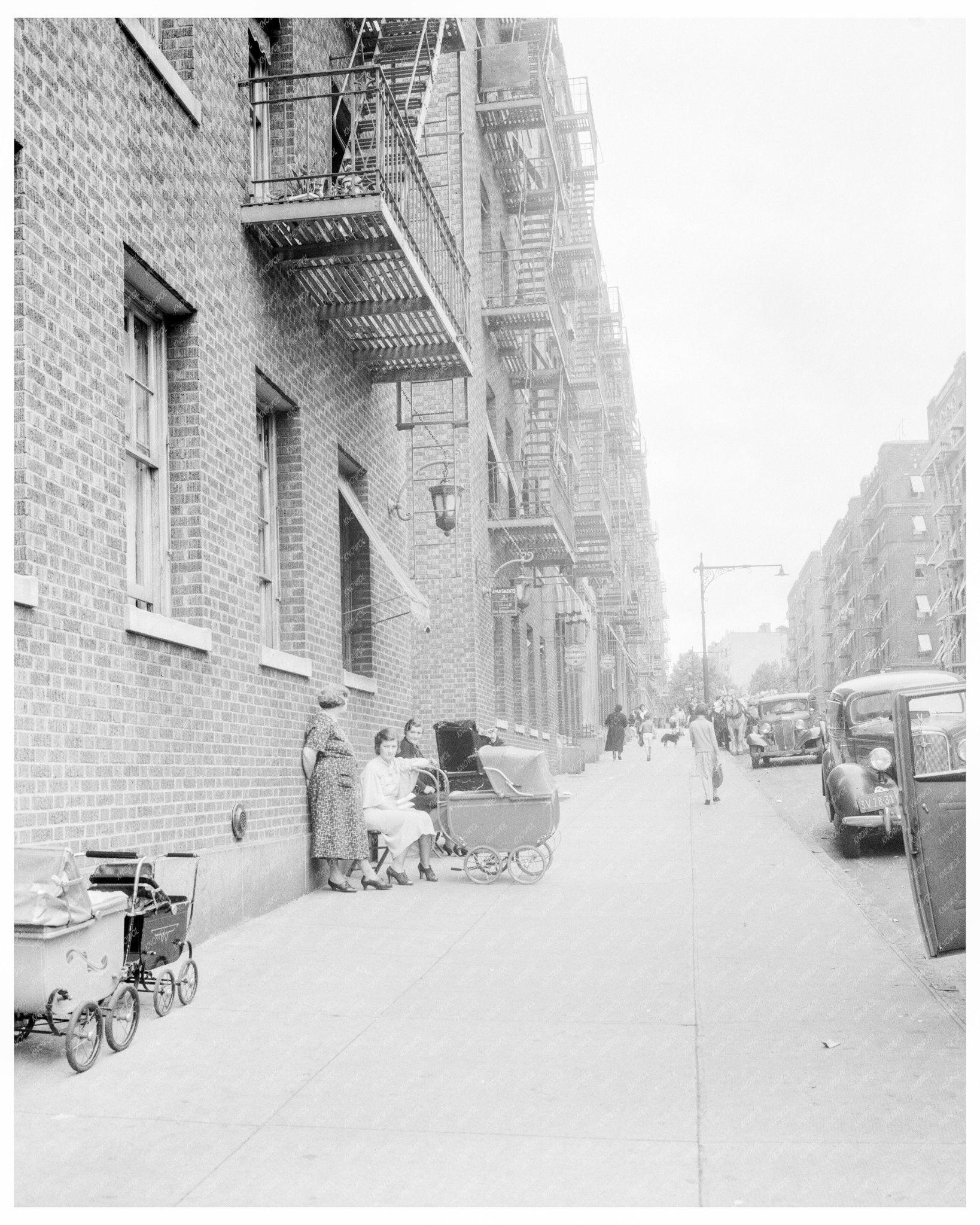 Bronx Street Scene with Morris Back Family 1936 Urban Life Insight - Available at KNOWOL