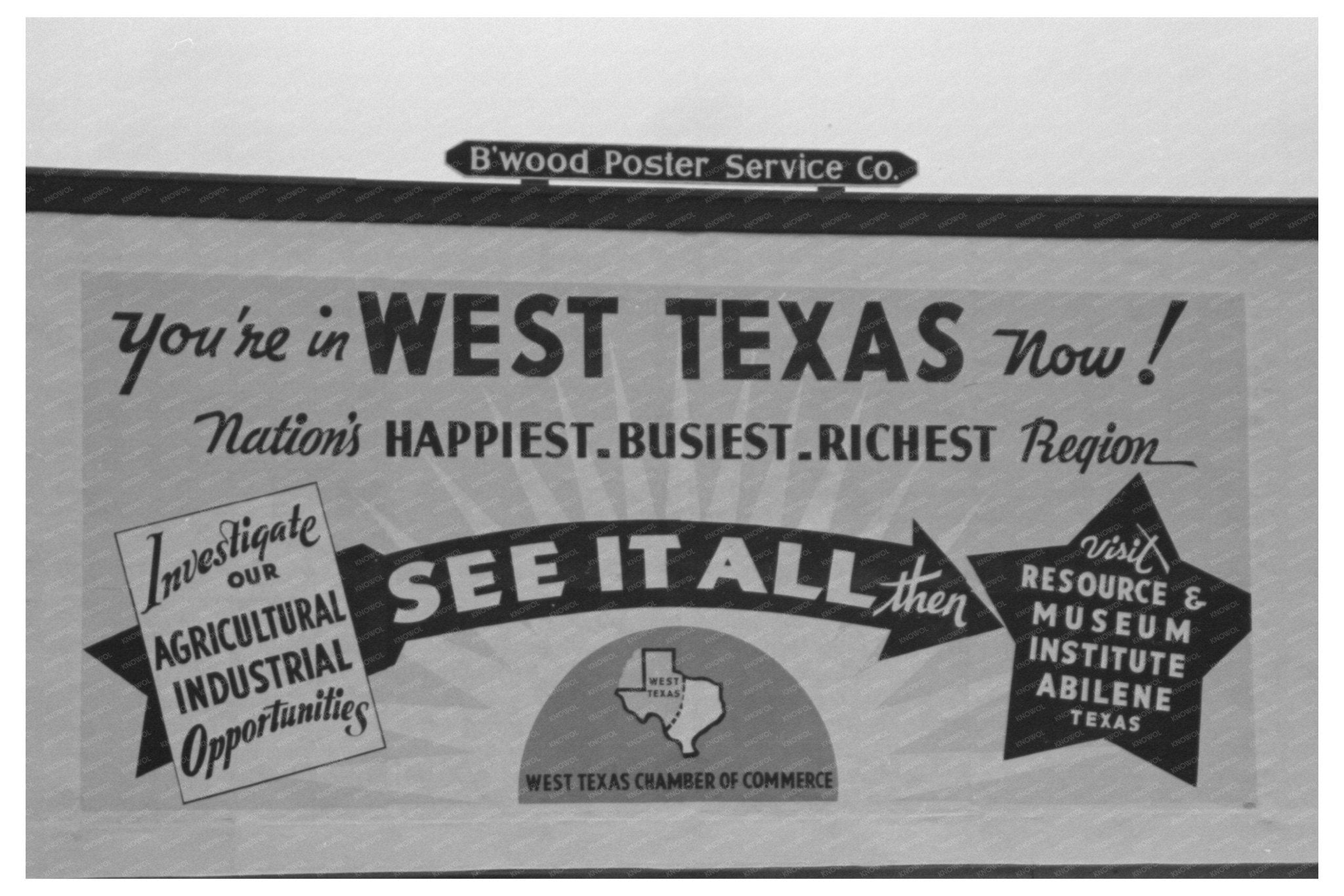 Brownwood Texas Vintage Sign November 1939 - Available at KNOWOL