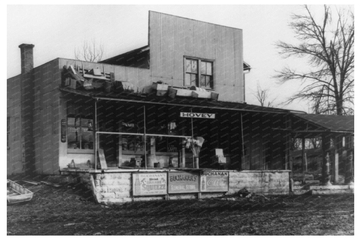 Buchanans General Store Hovey Indiana Flood 1937 - Available at KNOWOL