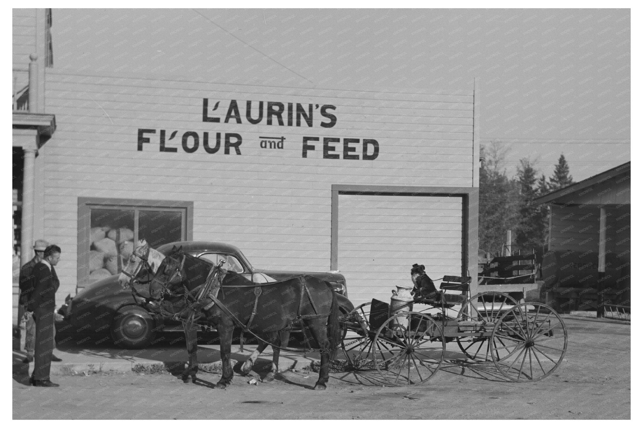 Buckboard Wagon in Littlefork Minnesota September 1937 - Available at KNOWOL