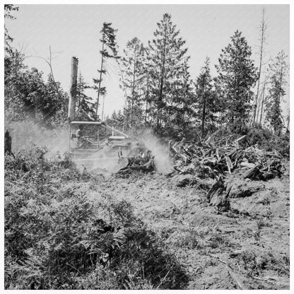 Bulldozer Clearing Stumps on Nieman Farm August 1939 - Available at KNOWOL