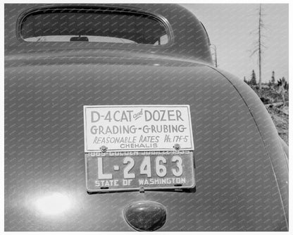 Bulldozer Contractors Car Lewis County Washington 1939 - Available at KNOWOL