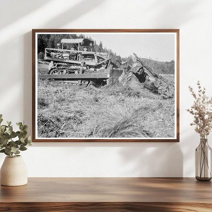 Bulldozer Moves Stump on Farm Lewis County Washington 1939 - Available at KNOWOL